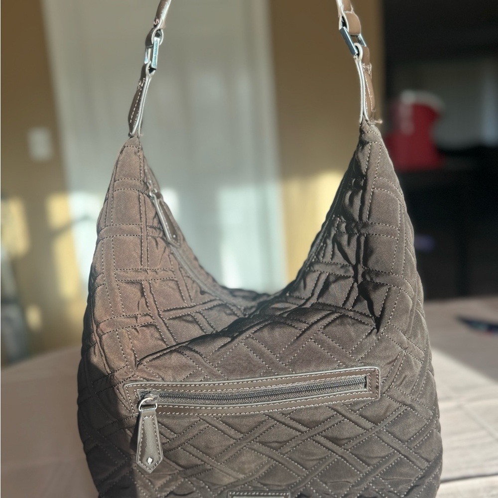 Vera Bradley Brown Quilted Shoulder Bag
